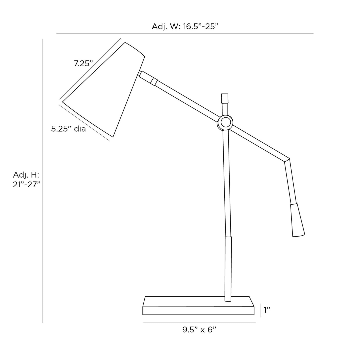 Wayne Table Lamp - line drawing.