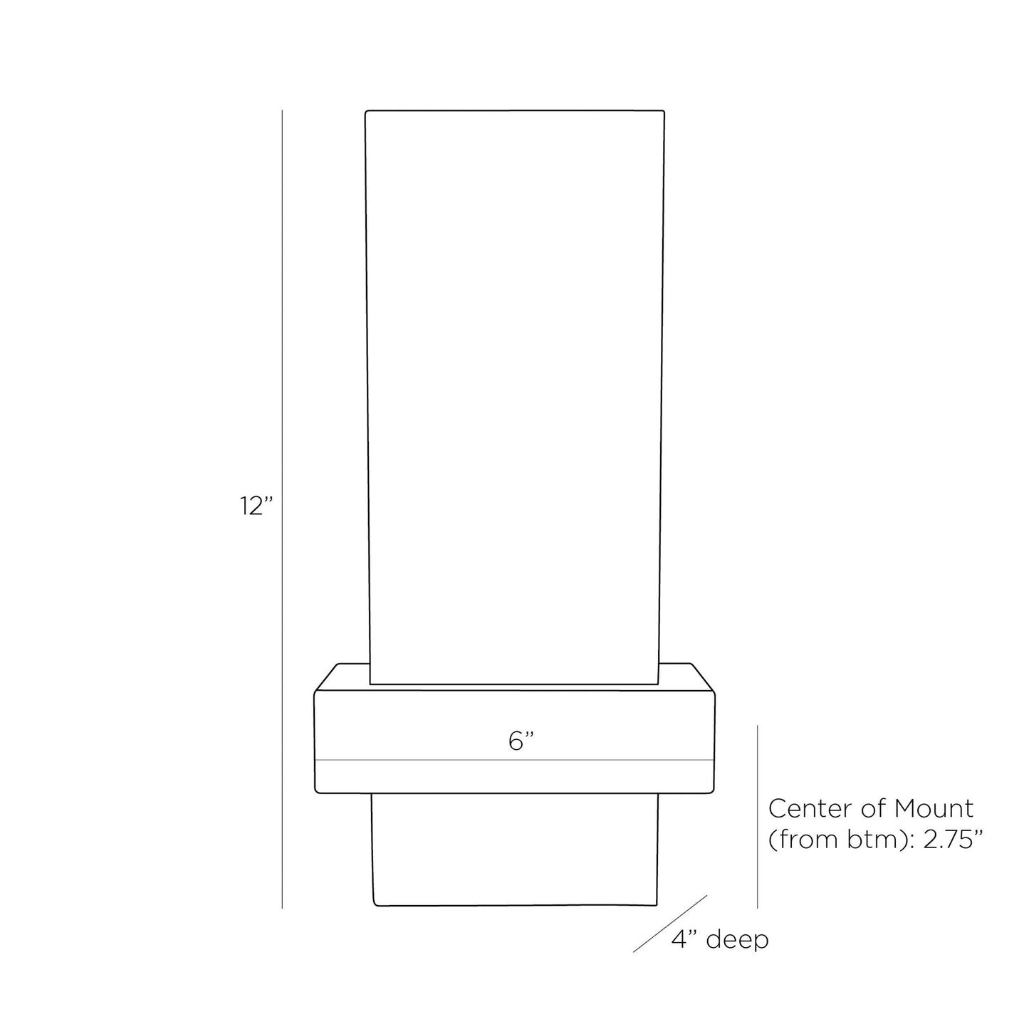 Wembley LED Wall Light - line drawing.
