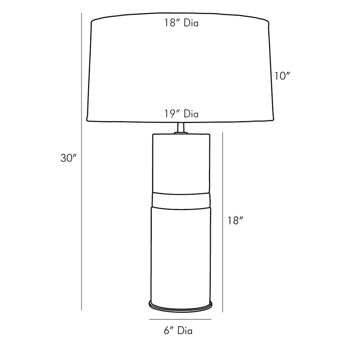 Whitman Table Lamp - line drawing.