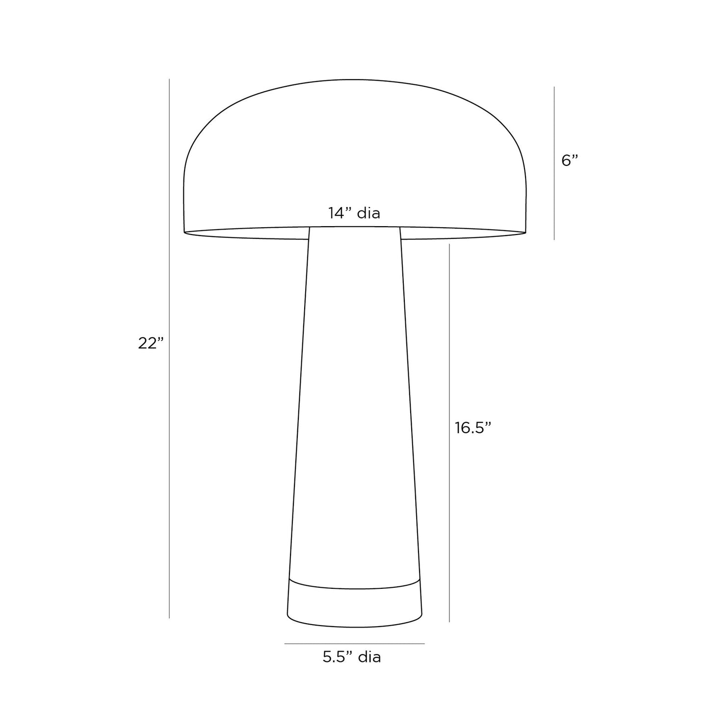 Williams Table Lamp - line drawing.
