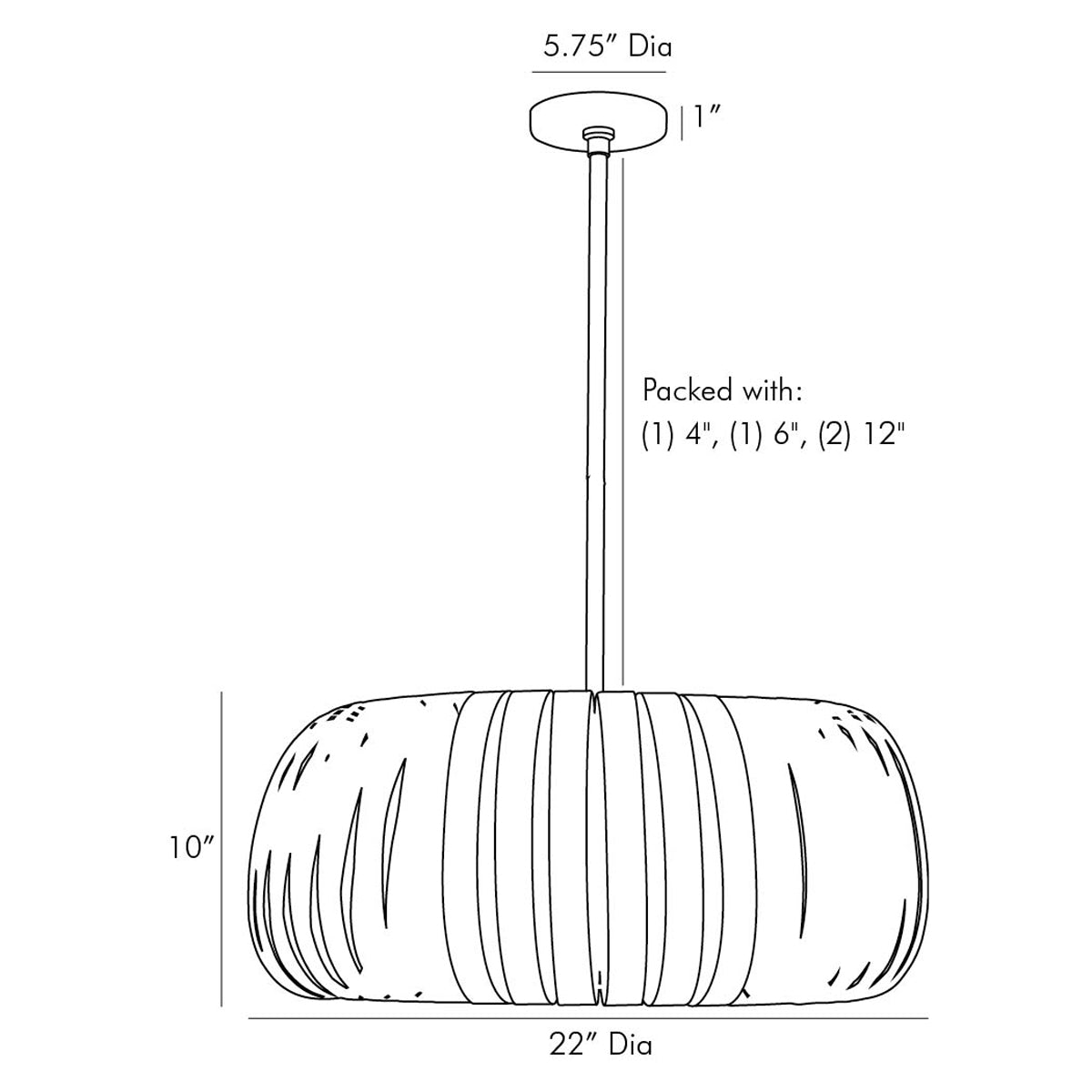 Wilson Pendant Light - line drawing.