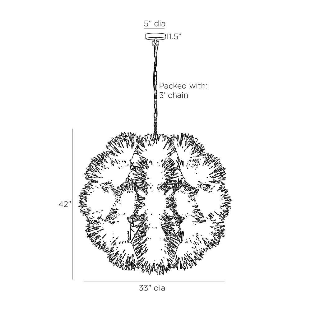 Winona Chandelier - line drawing.