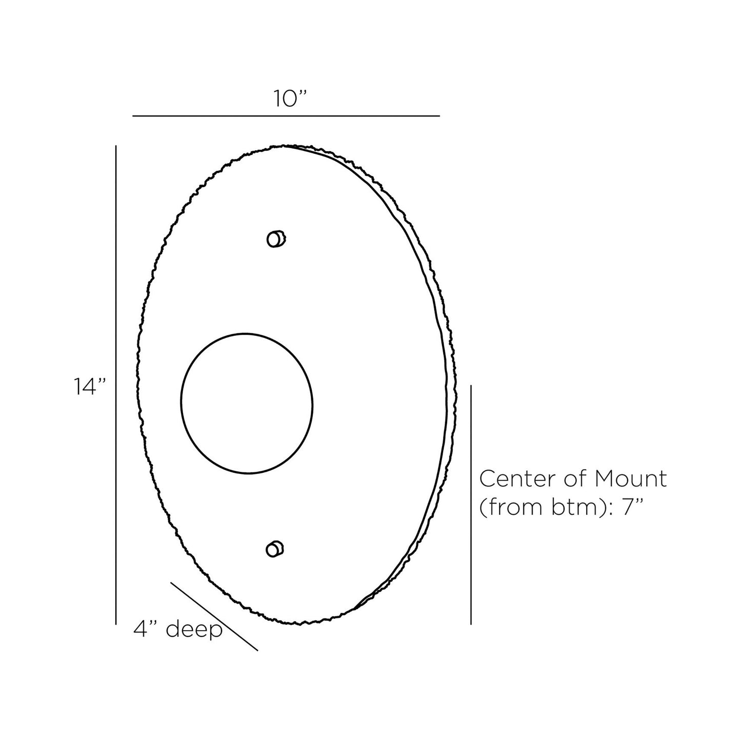 Yesenia LED Wall Light - line drawing.