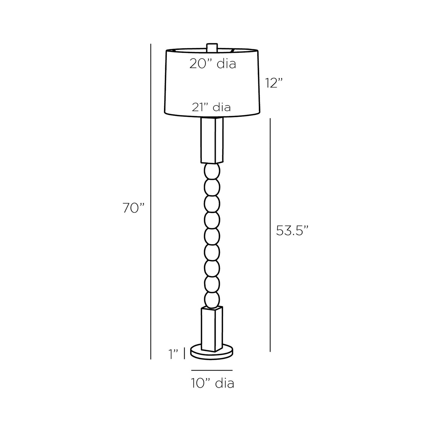Yonah Floor Lamp - line drawing.
