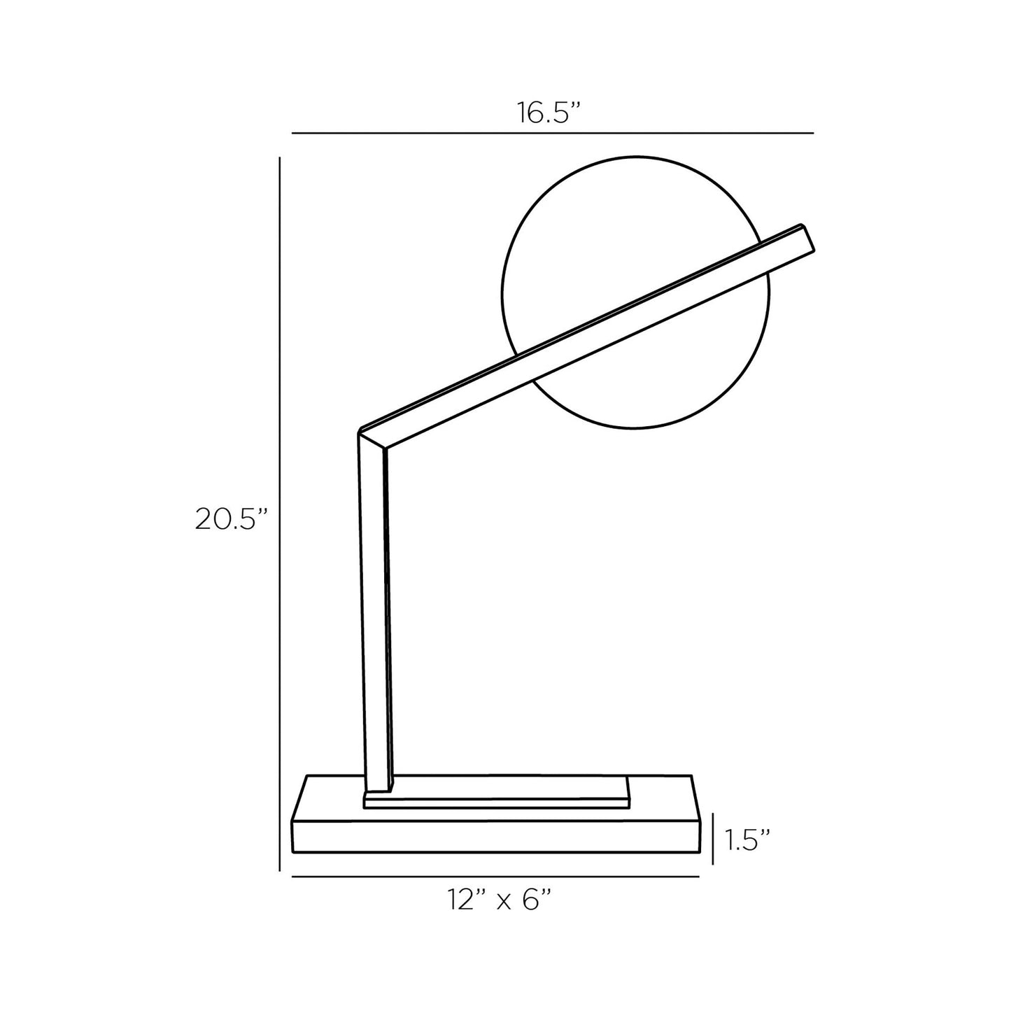 Zahar LED Table Lamp - line drawing.