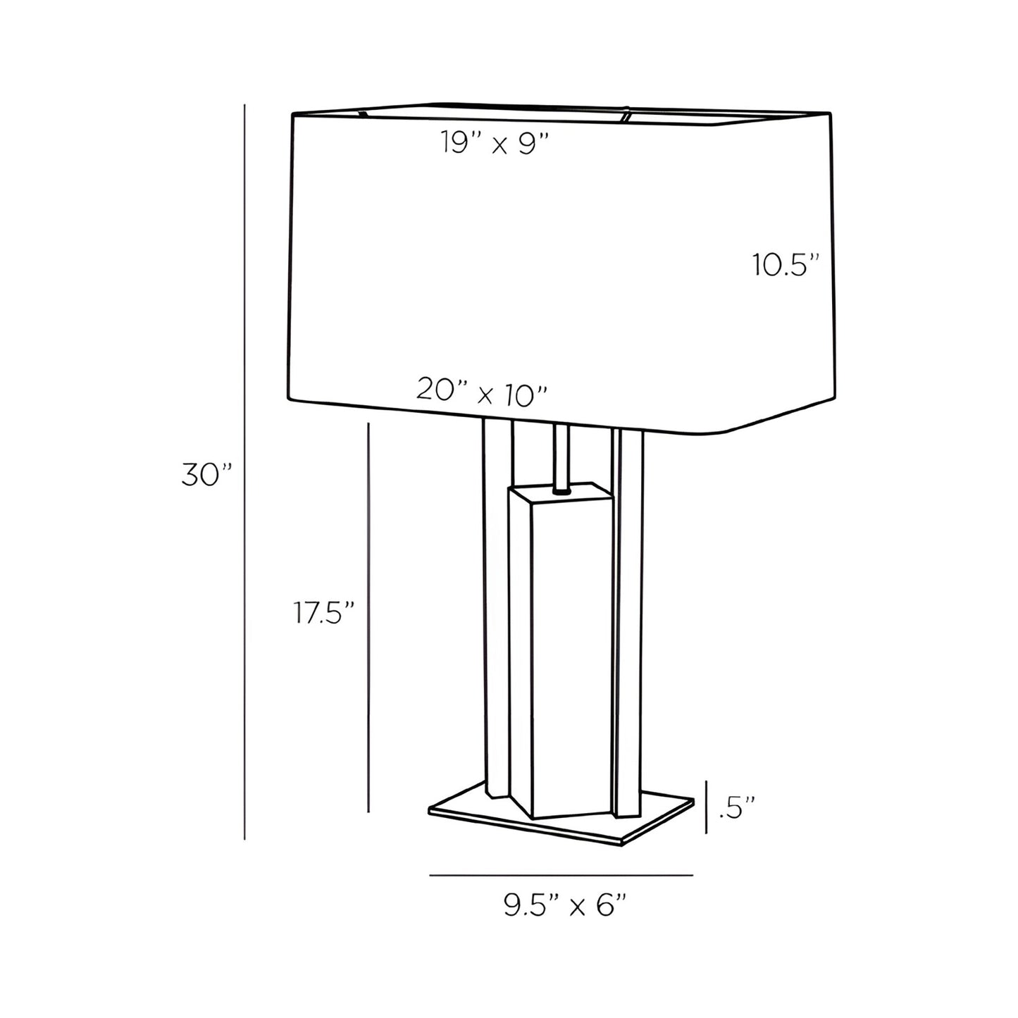 Zory Table Lamp - line drawing.