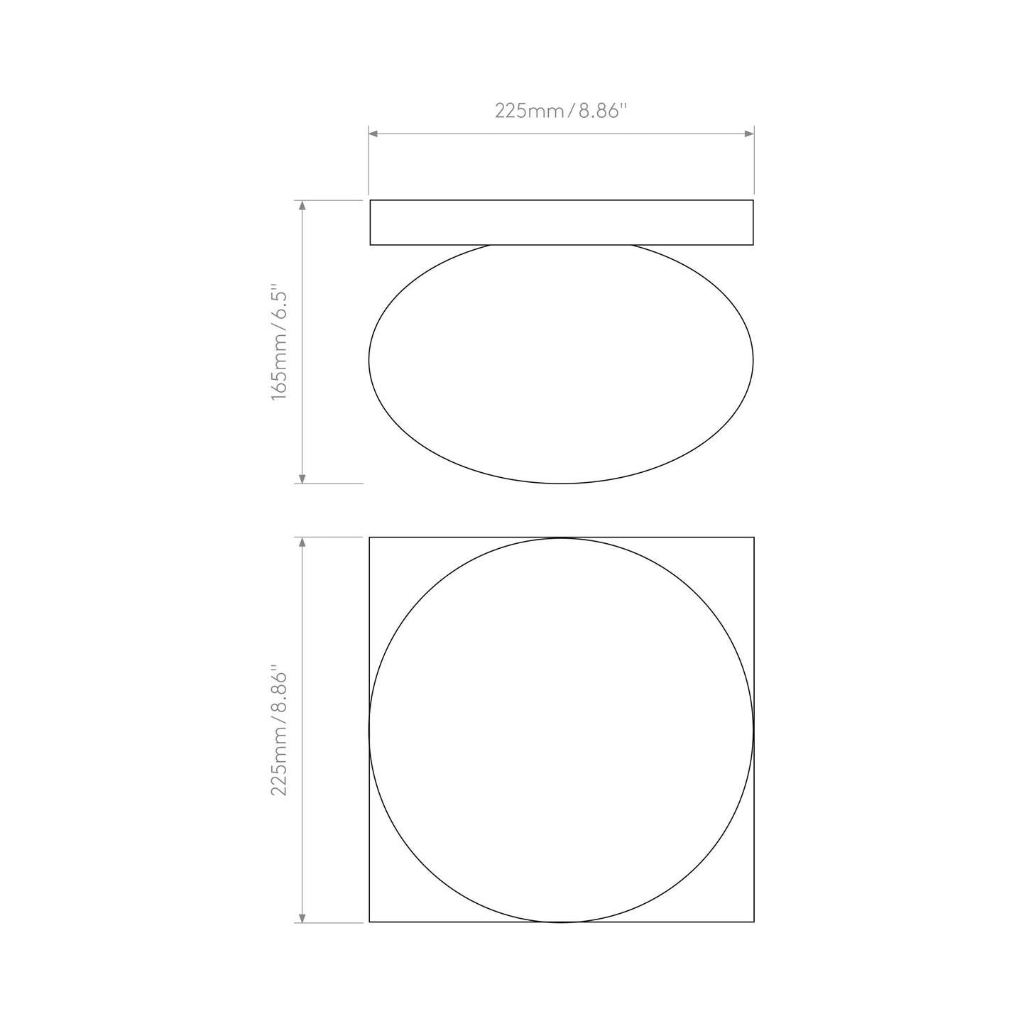Castiro Semi Flush Mount Ceiling Light - line drawing.