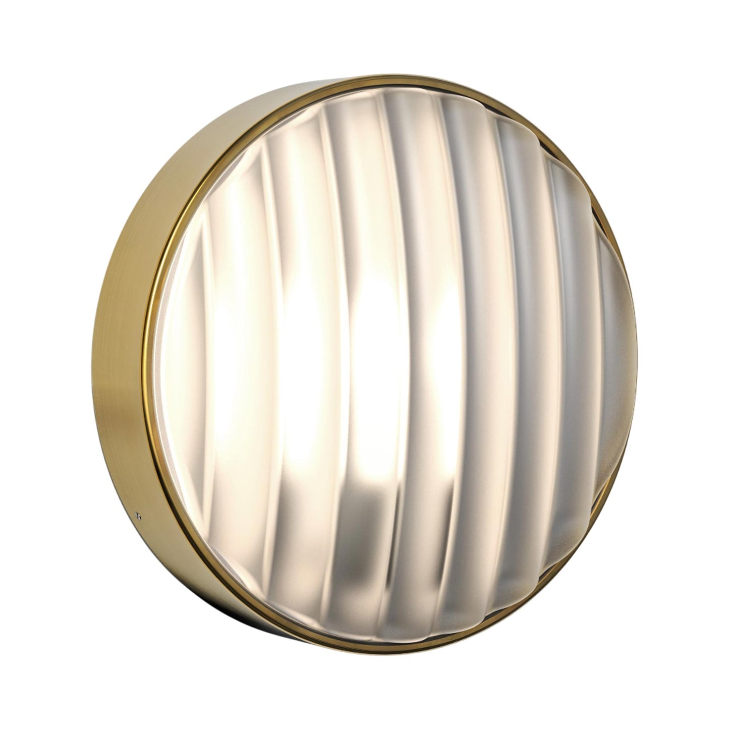 Montreal Outdoor Wall Light in PVD Brushed Brass.