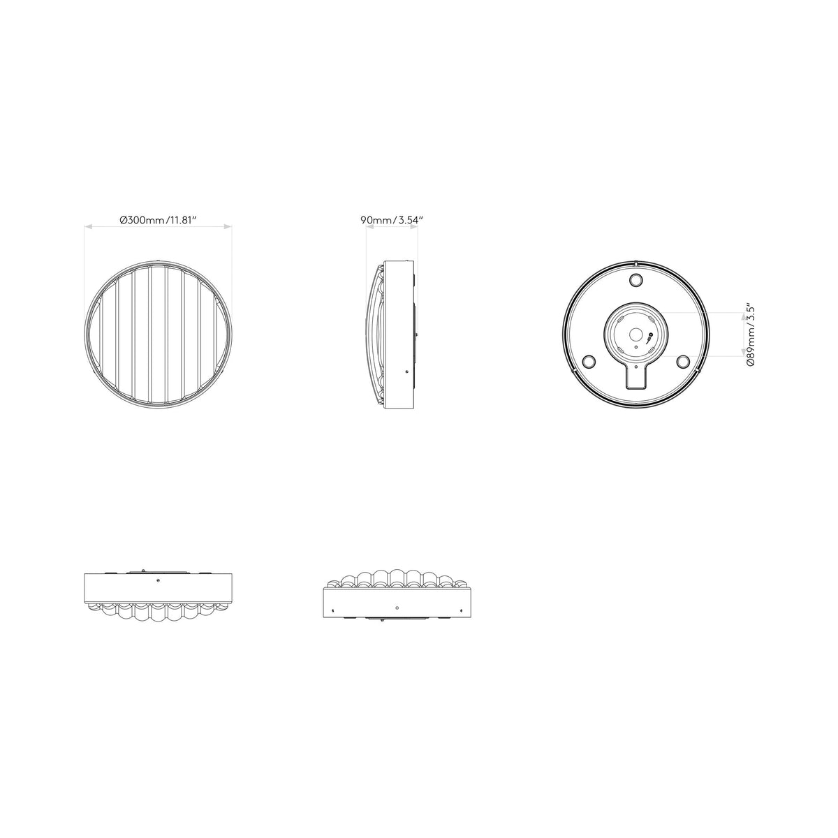Montreal Outdoor Wall Light - line drawing.