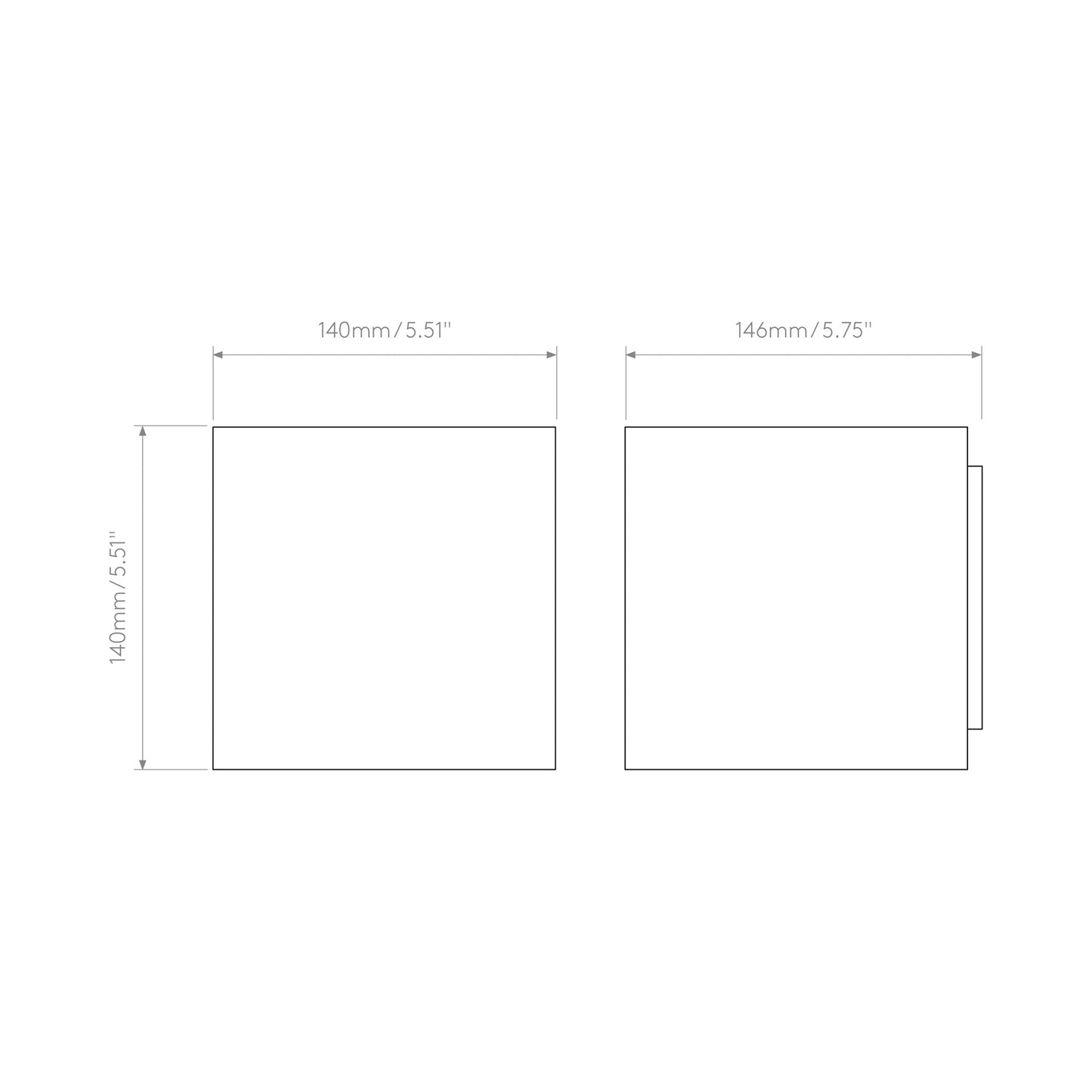 Pienza LED Wall Light - line drawing.