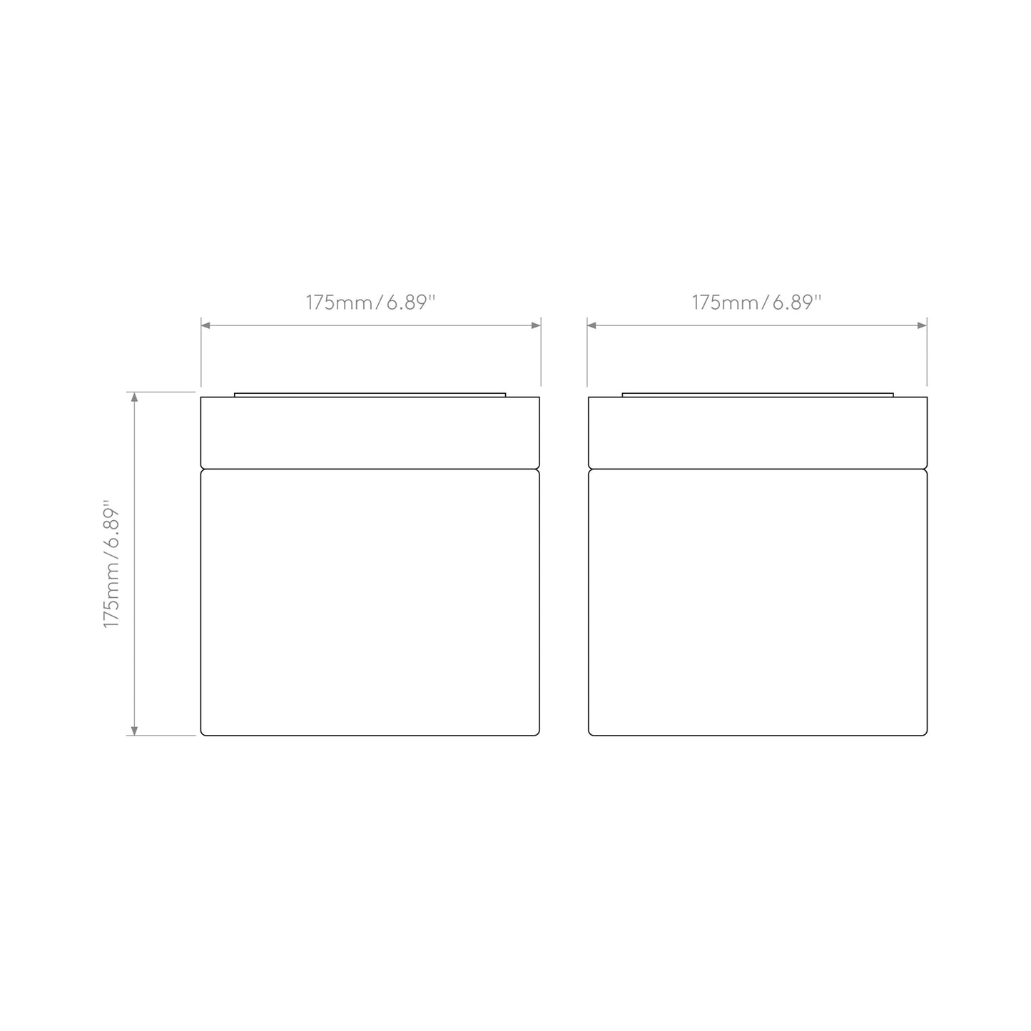 Sabina Square Flush Mount Ceiling Light - line drawing.