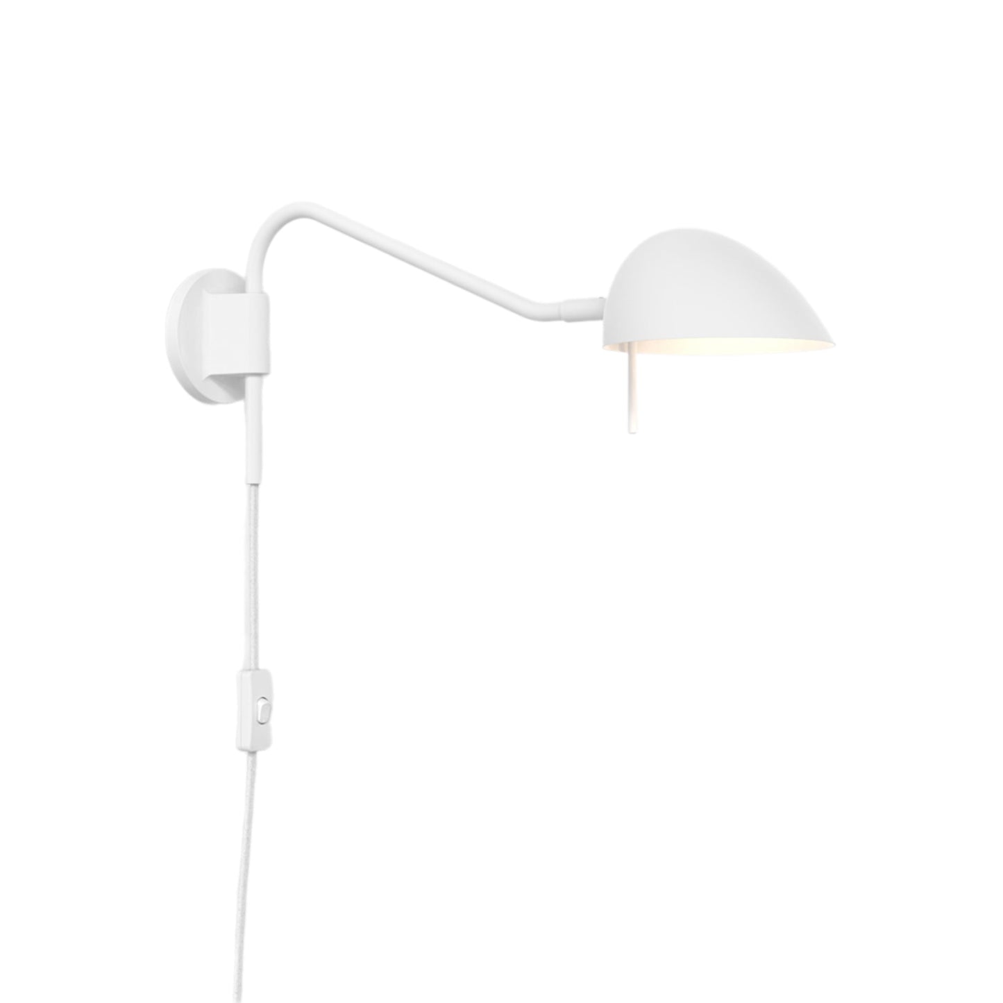 Serge Plug-In Wall Light in Matt White.
