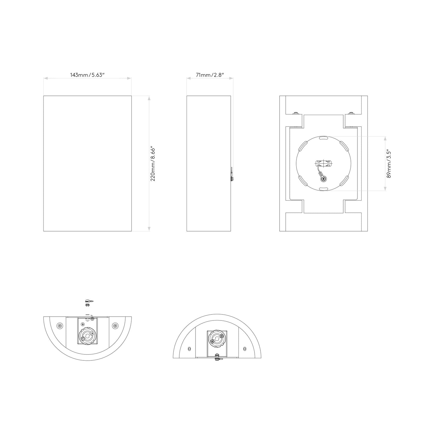 Serifos Wall Light - line drawing.