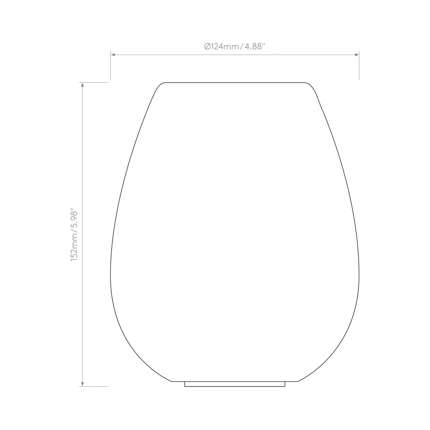 Tacoma Tulip Pendant Light - line drawing.
