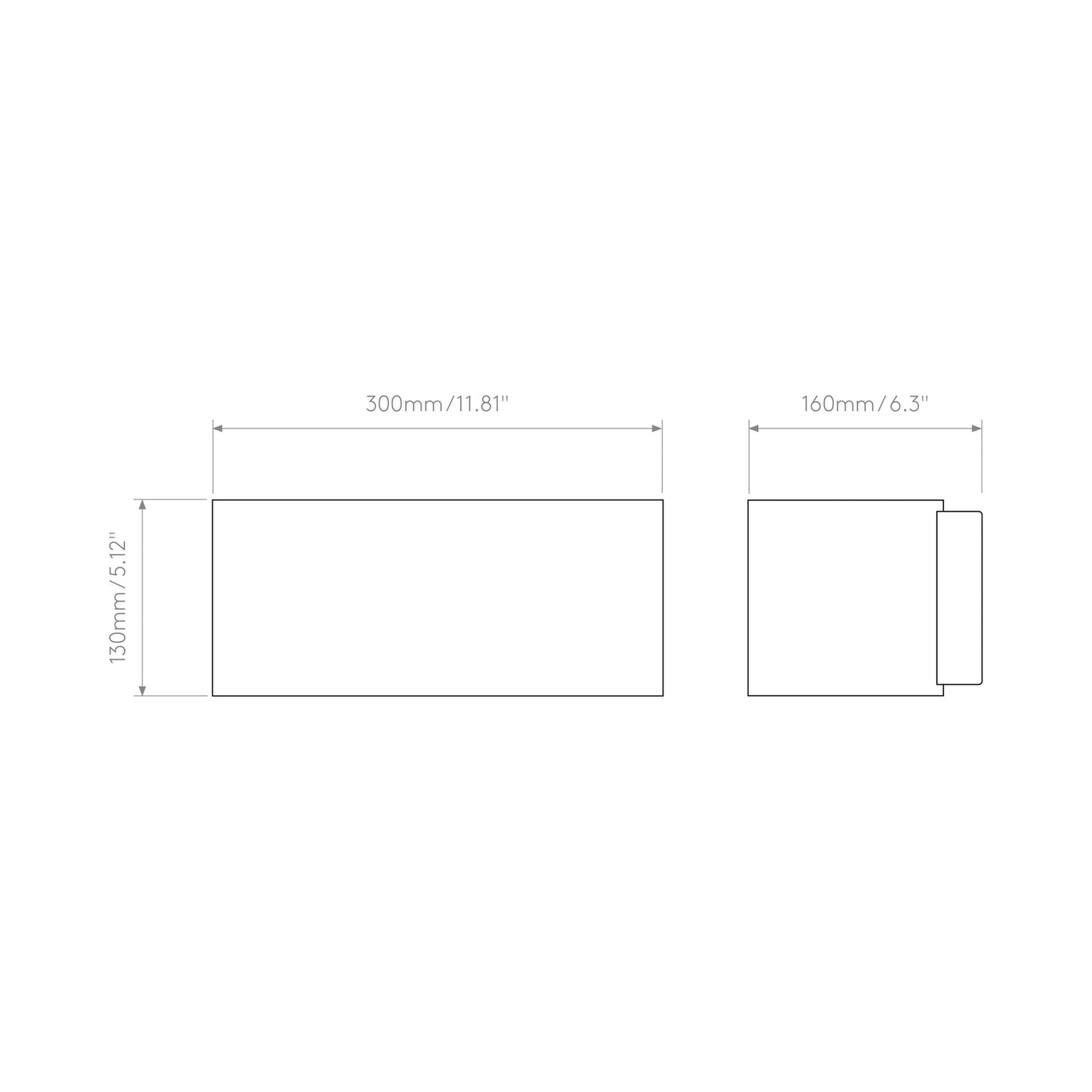 Tokyo Classic Wall Light - line drawing.