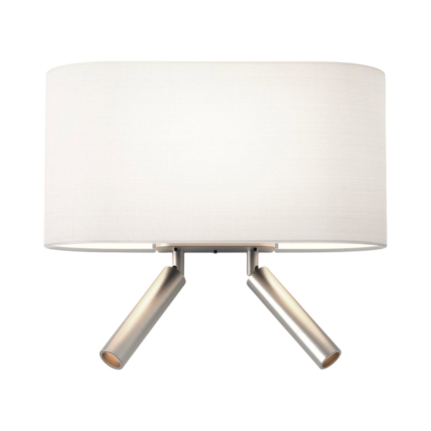 Venn Reader Twin Wall Light in Matt Nickel (White).