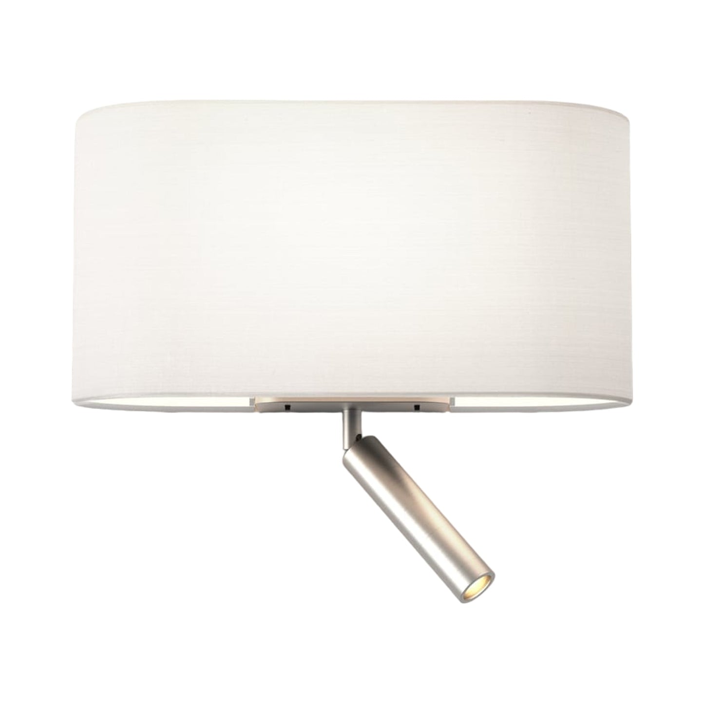 Venn Reader Wall Light in Matt Nickel/White.