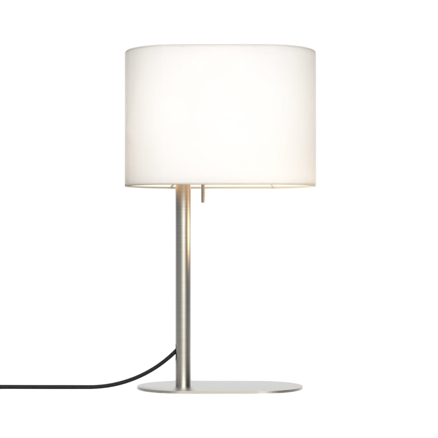Venn Table Lamp in Matt Nickel (White).