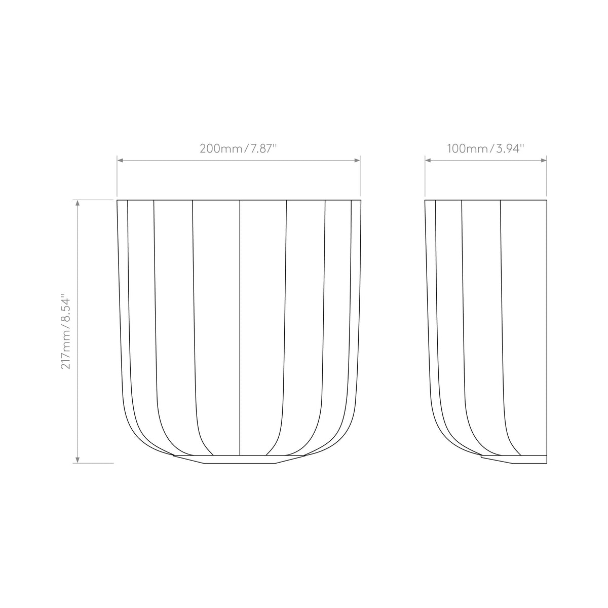 Veo Wall Light - line drawing.
