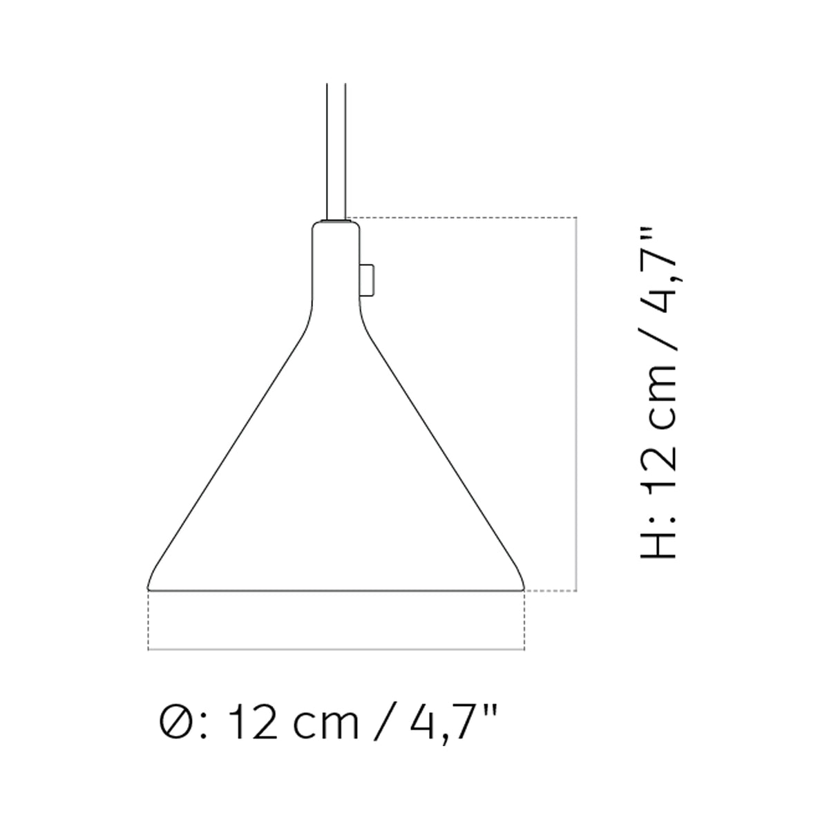 Cast Pendant Light - line drawing.