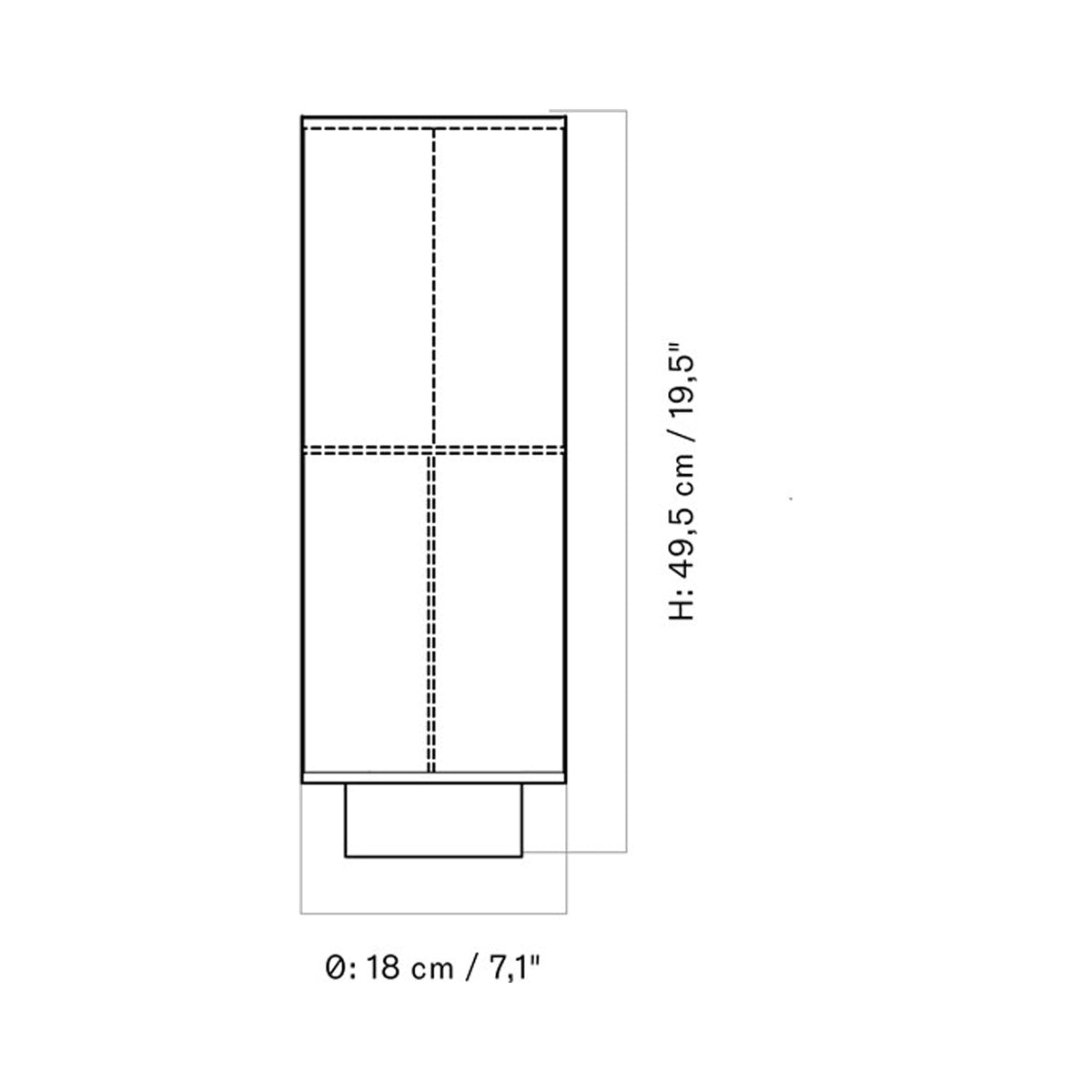 Hashira Table Lamp - line drawing.
