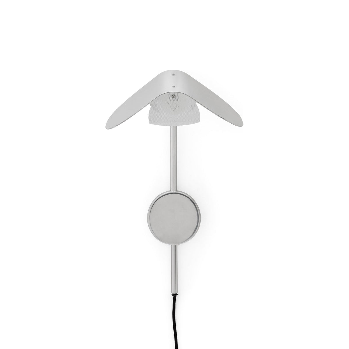 Wing Wall Light in Polished Aluminum.