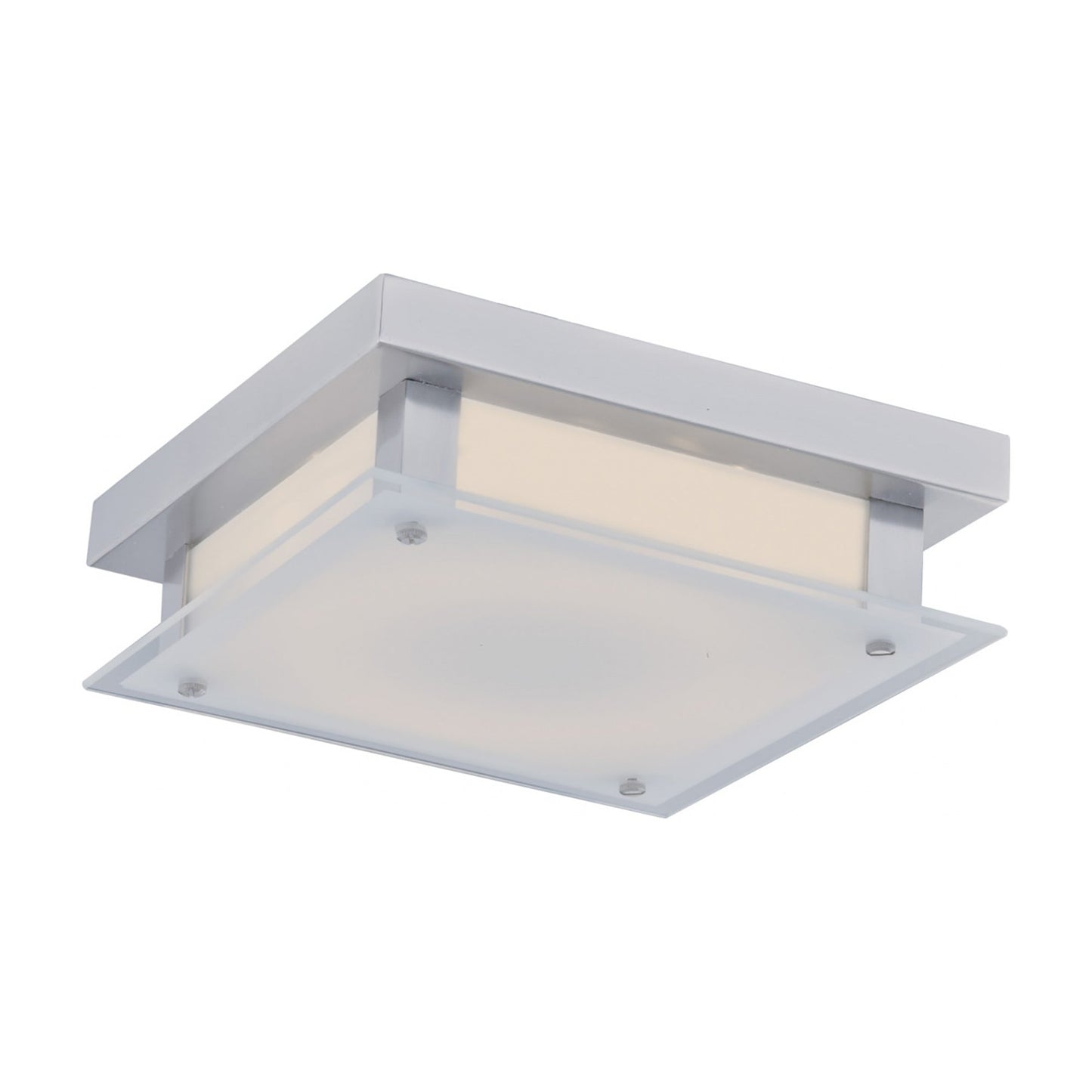Cermack St. Square LED Flush Mount Ceiling Light in Polished Chrome (12-Inch).