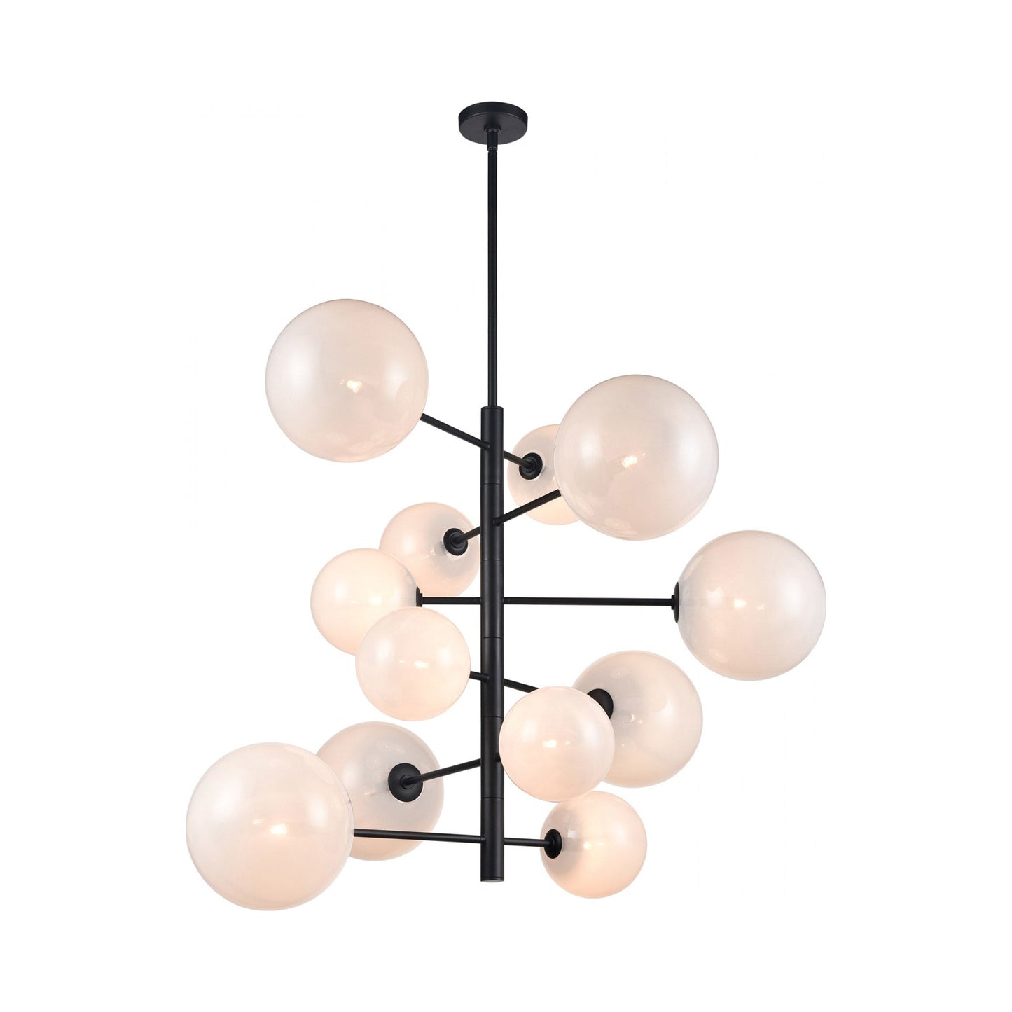 Delilah Vertical Chandelier in Black (12-Light).