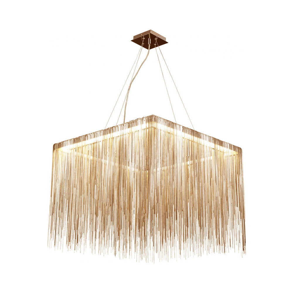 Fountain Ave. Square LED Chandelier in Gold.