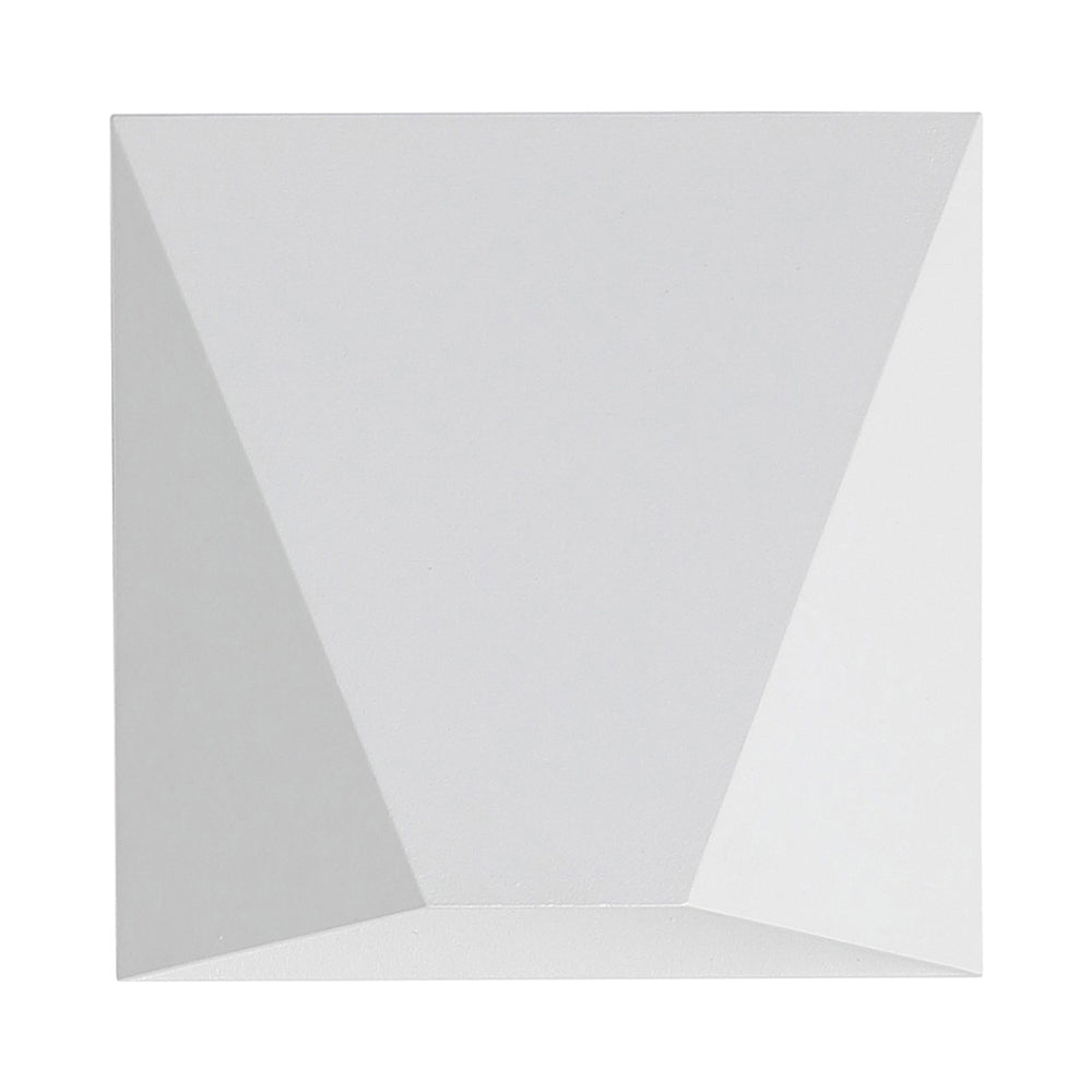 Avenue Geometric Outdoor LED Wall Light in White.