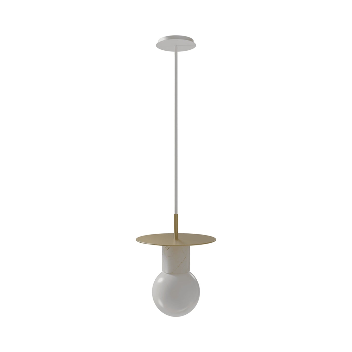 Newport HF1951 Pendant Light in Brushed Brass/White.