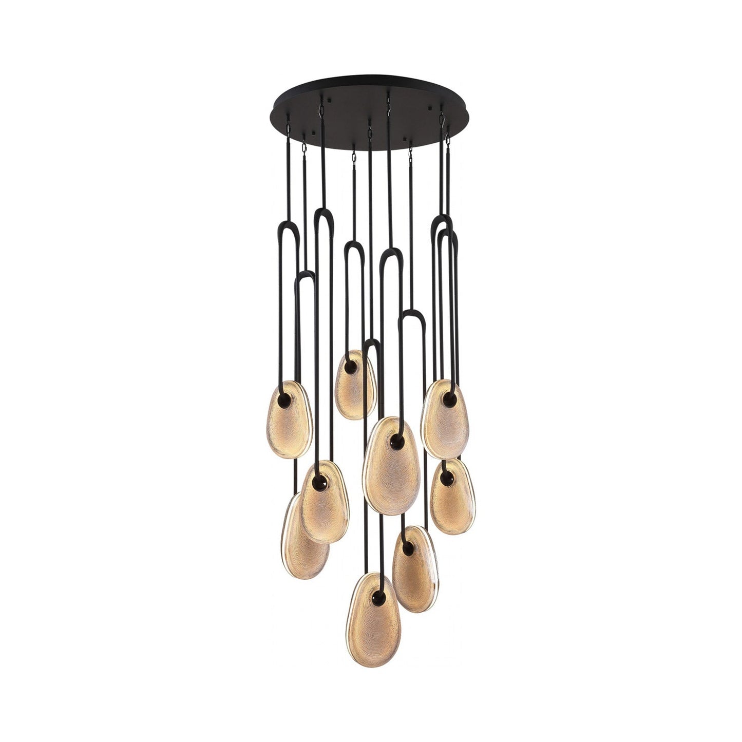 Palmea Multi Light LED Pendant Light in Matte Black (9-Light).