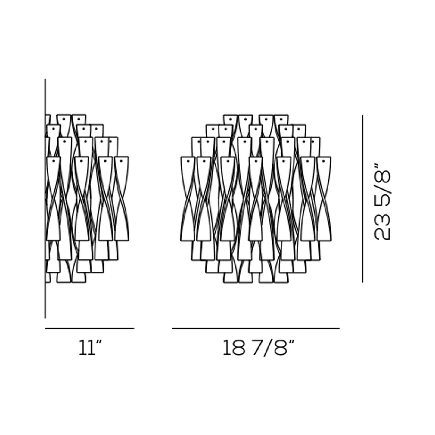 Avir Wall Light - line drawing.