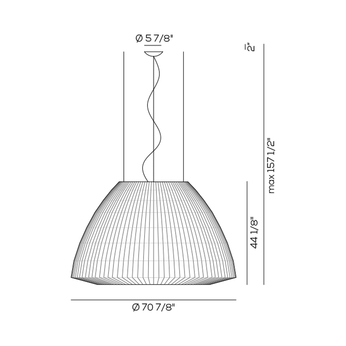 Bell Pendant Light - line drawing.