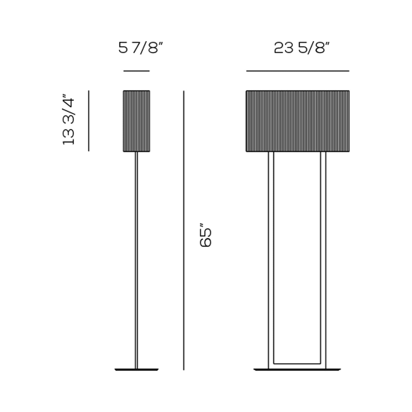 Clavius Floor Lamp - line drawing.