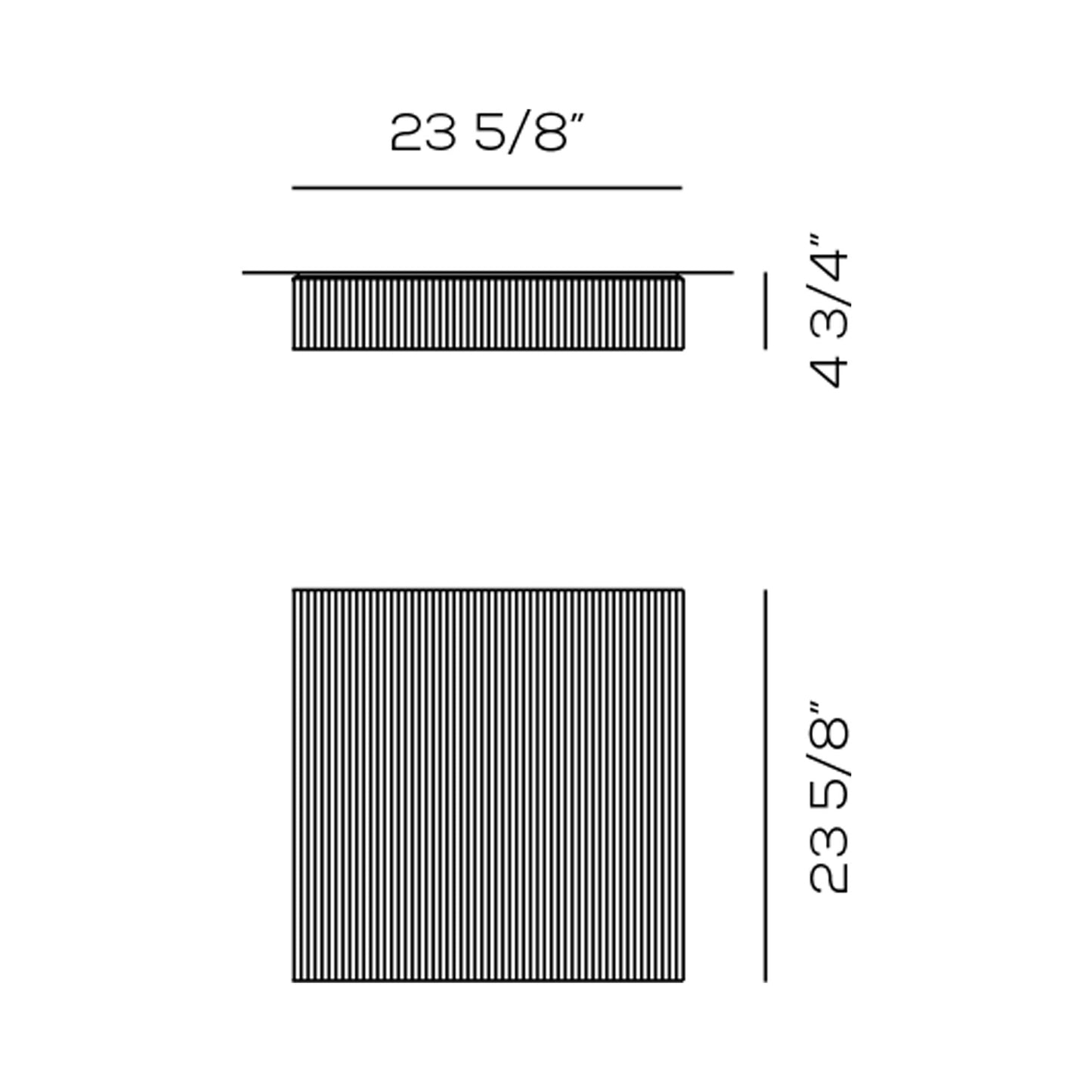 Clavius Flush Mount Ceiling Light - line drawing.