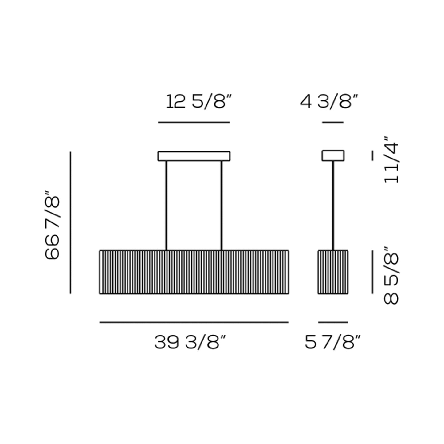 Clavius Pendant Light - line drawing.