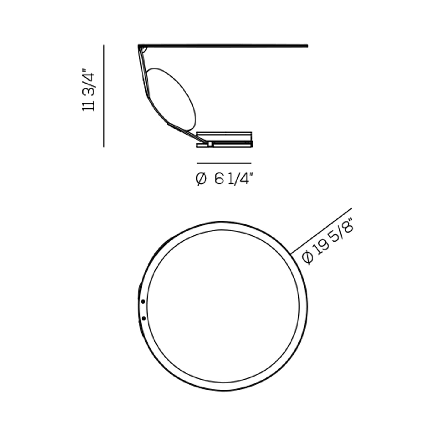 Cut LED Table Lamp - line drawing.