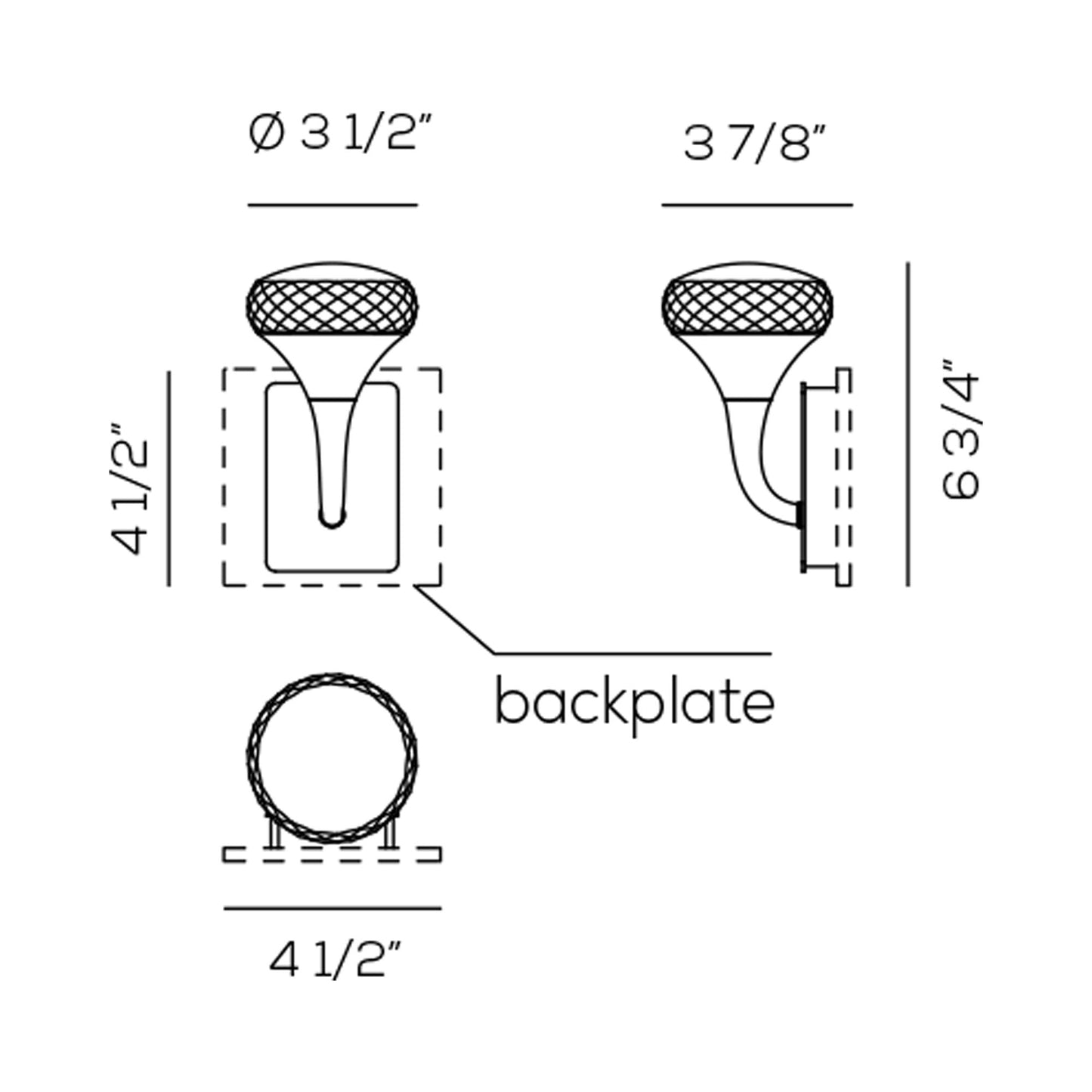 Fairy LED Wall Light - line drawing.