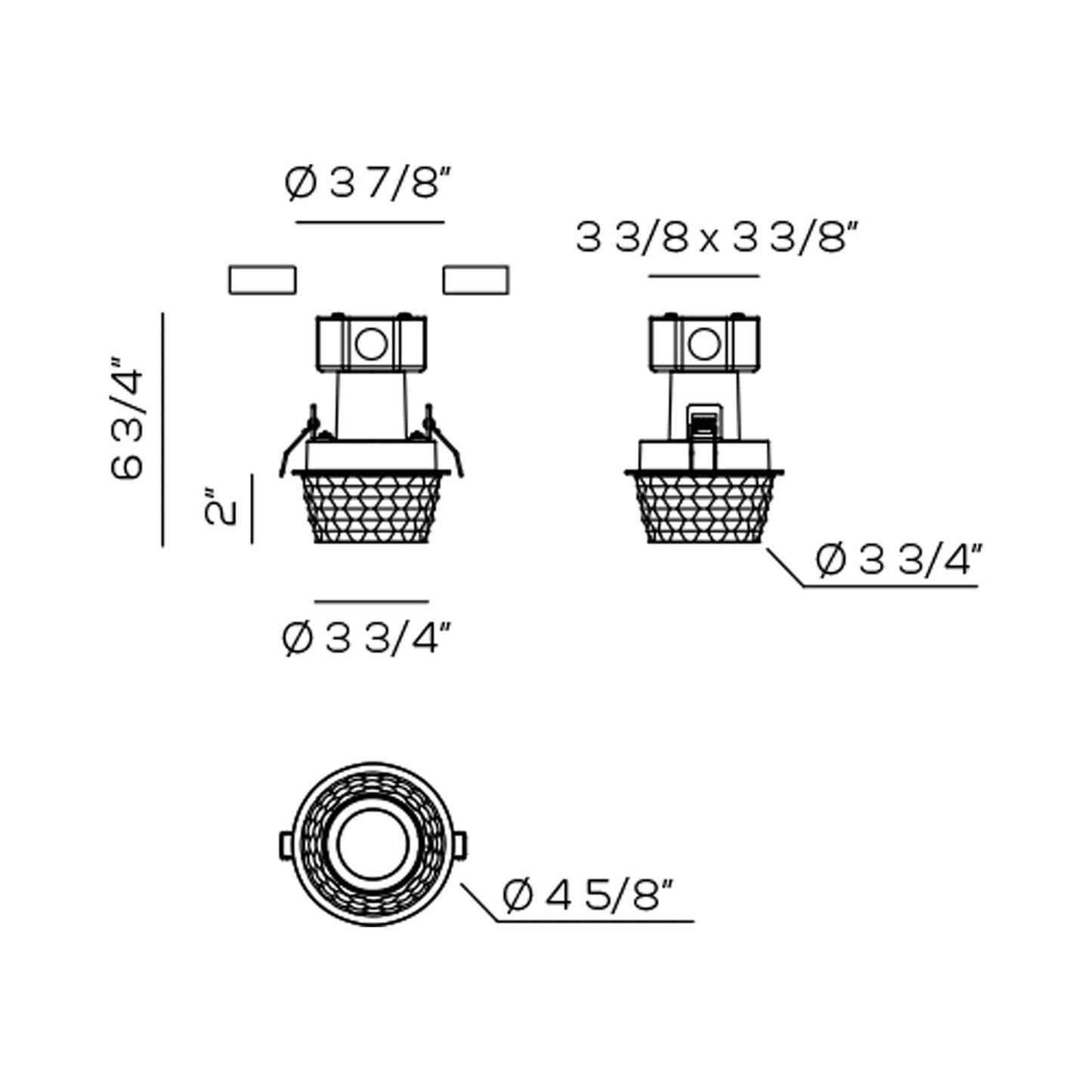 Fedora Recessed Light - line drawing.