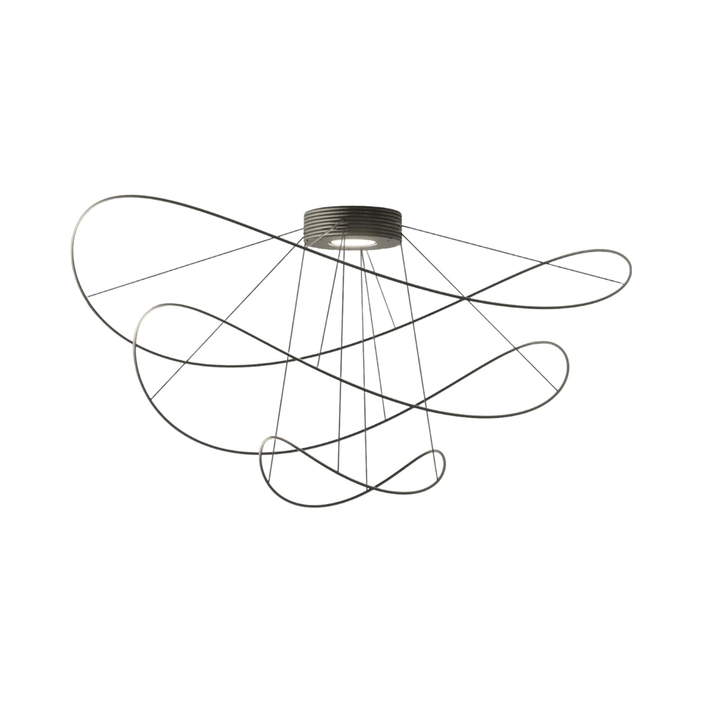 Hoops LED Flush Mount Ceiling Light in Black (Large).