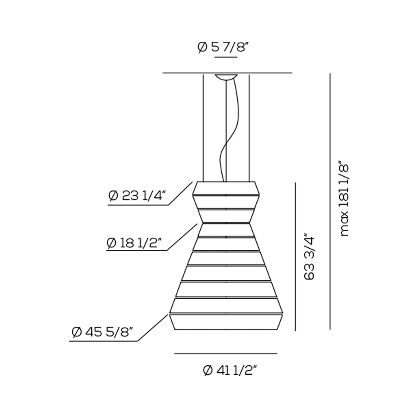Layers A Pendant Light - line drawing.