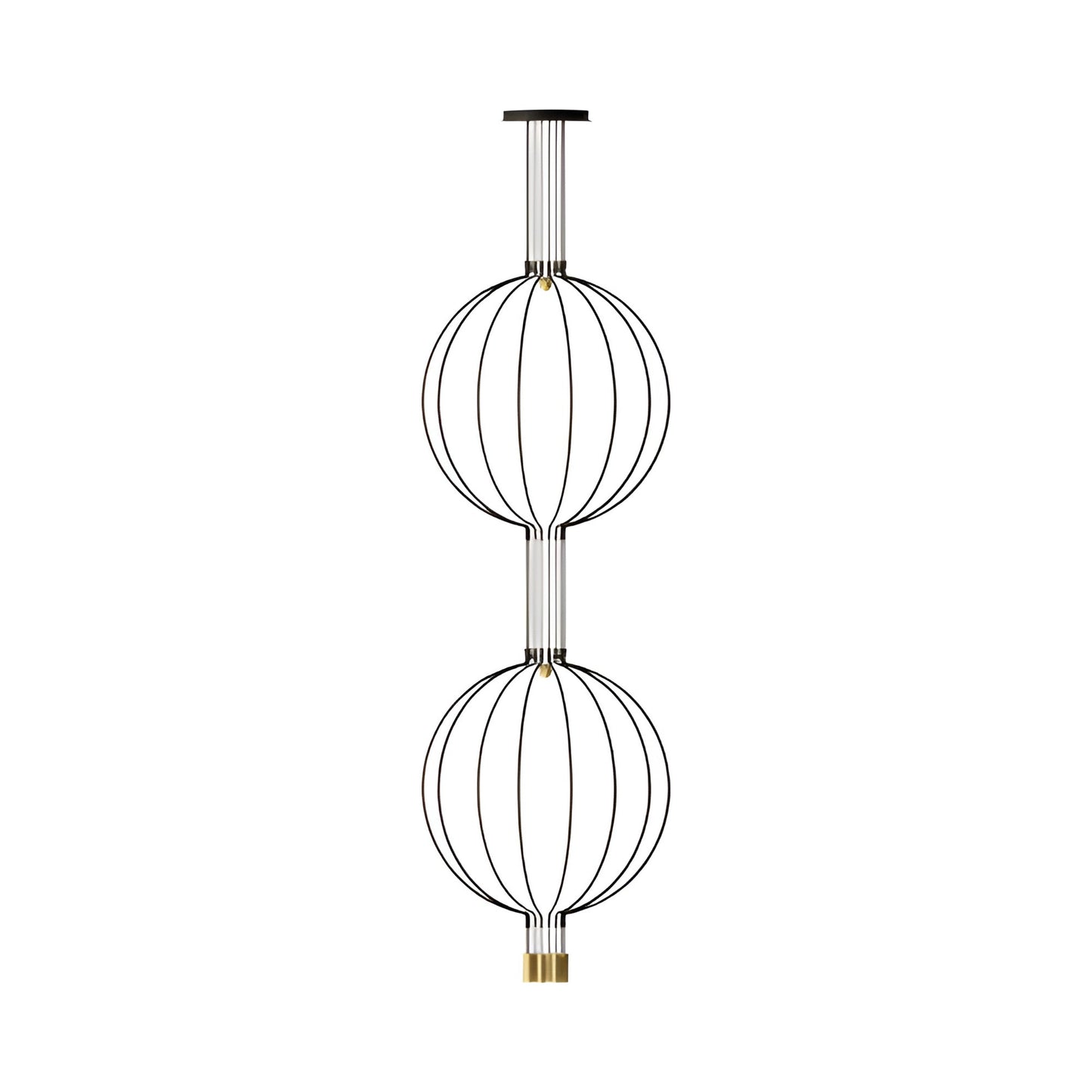 Liaison Double G LED Pendant Light in Black/Matt Gold (8-Light).