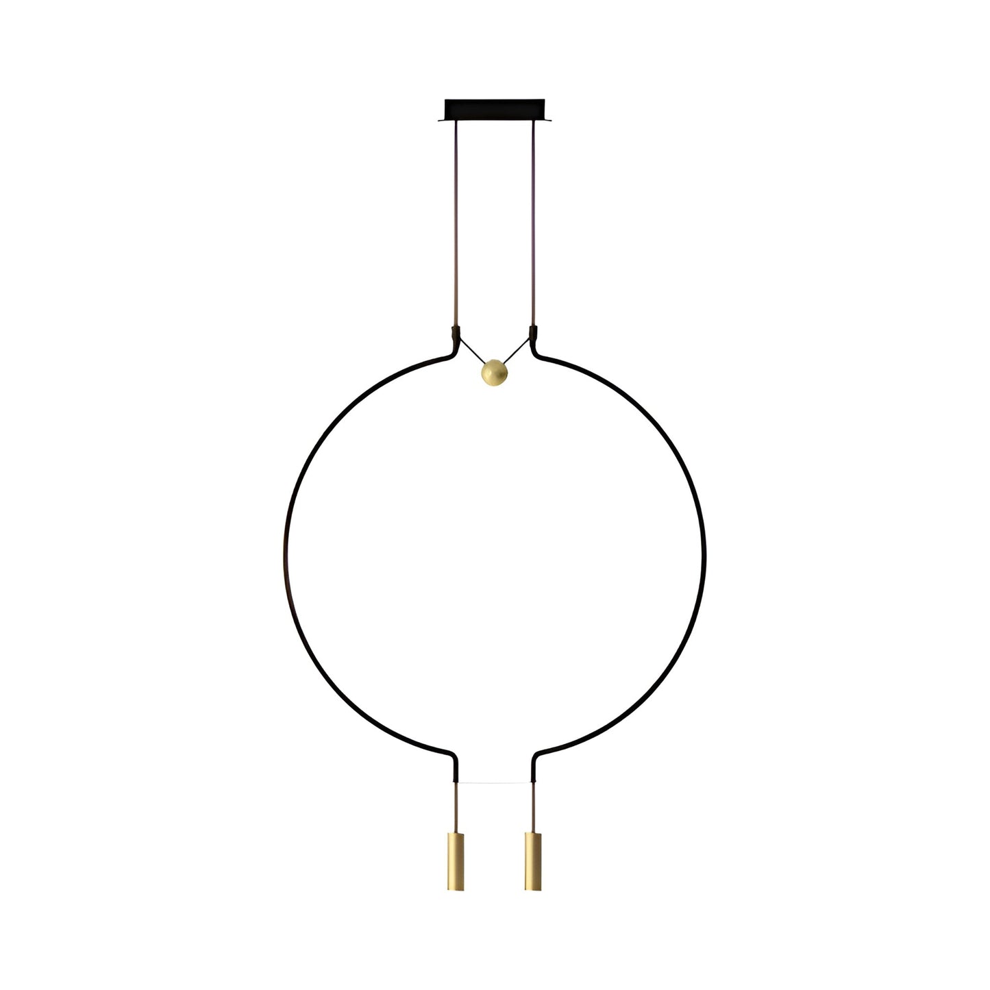 Liaison Square LED Pendant Light in Black/Matt Gold.