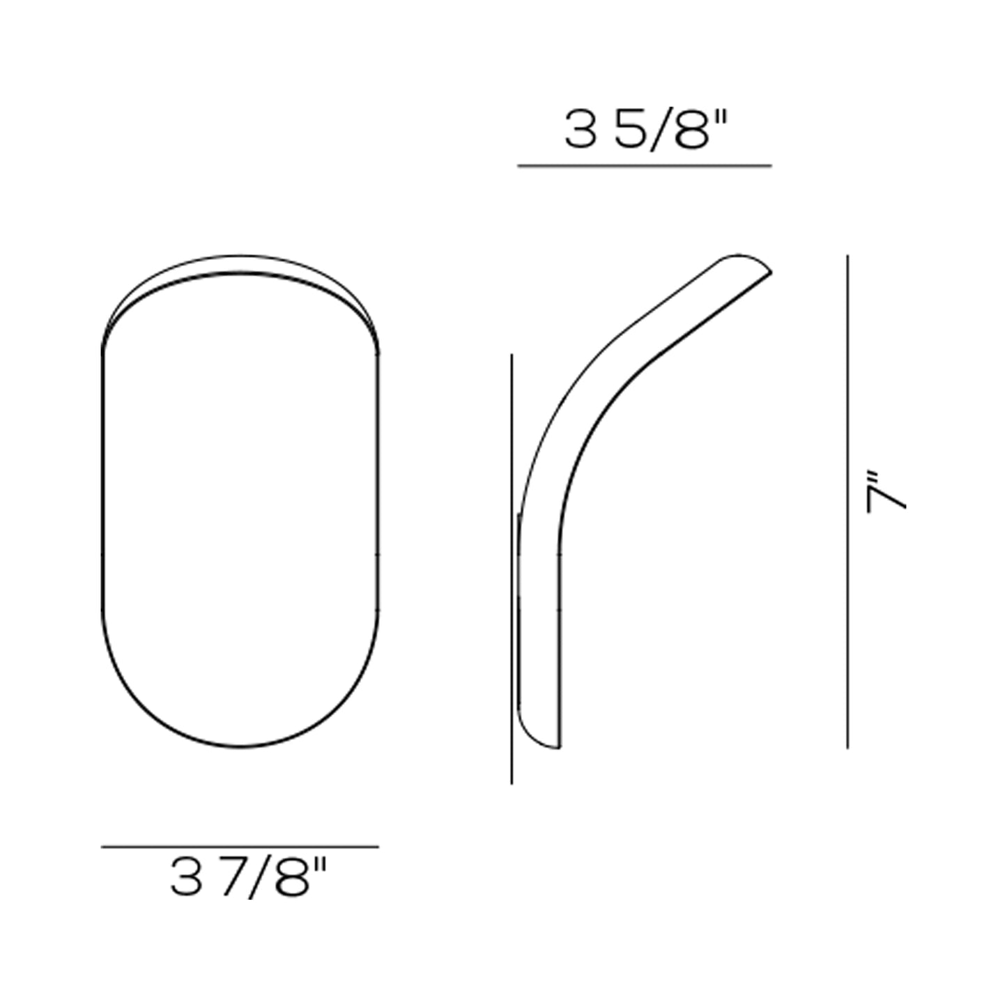 Lik Plus Indoor / Outdoor LED Wall Light - line drawing.