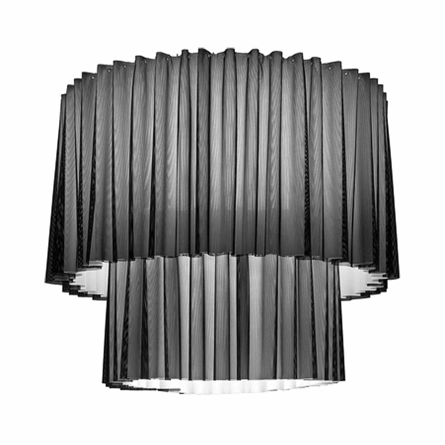 Skirt Double Flush Mount Ceiling Light in Black Net/White (Large).