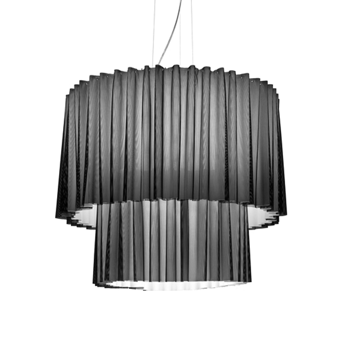 Skirt Double Pendant Light in Black Net/White (Large).