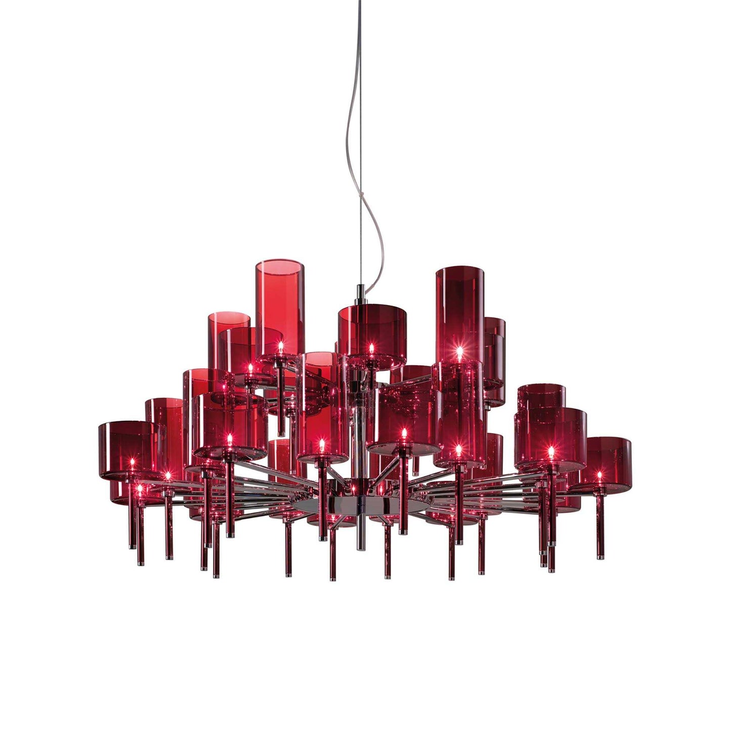 Spillray Chandelier in Red (30-Inch).