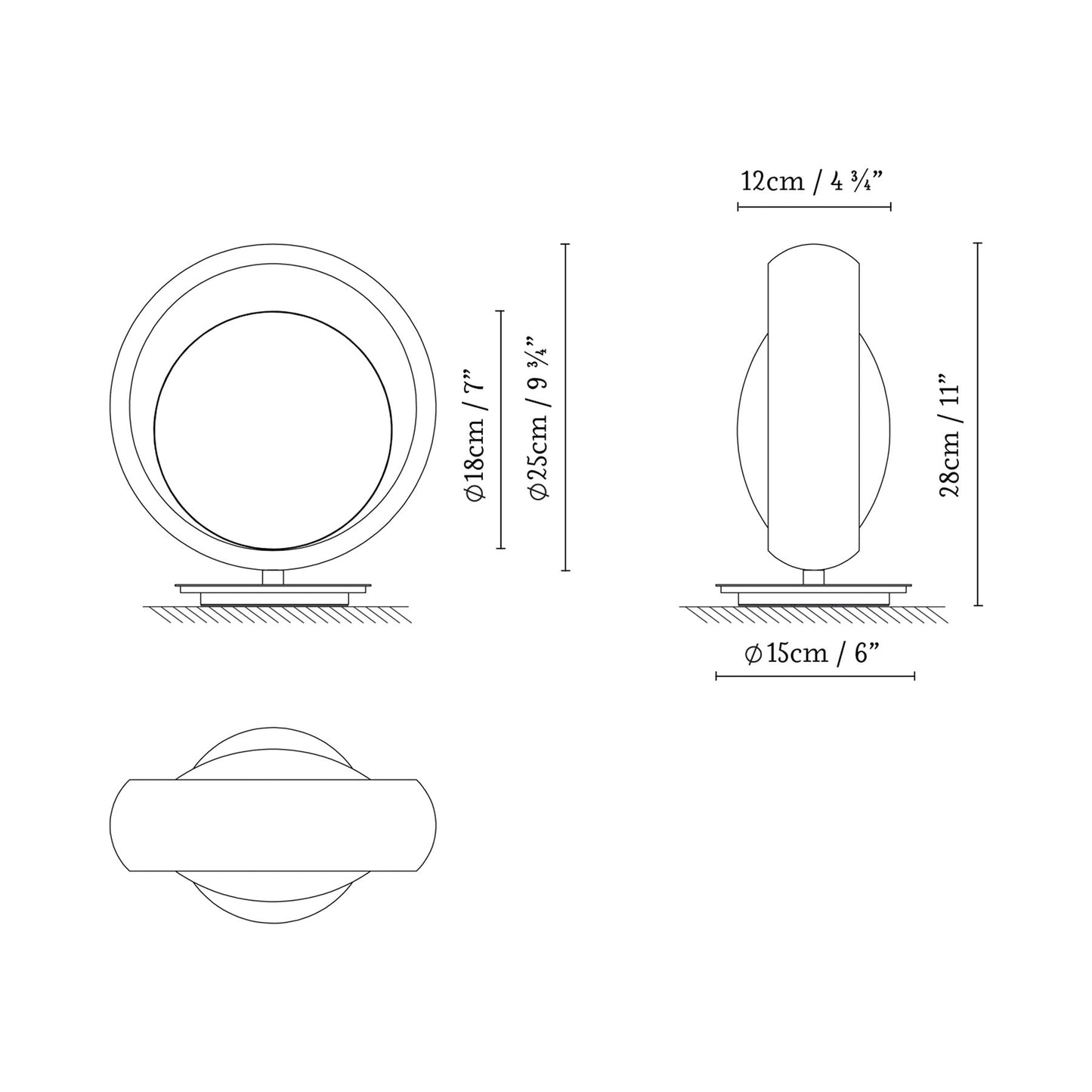 Ring Table Lamp - line drawing.