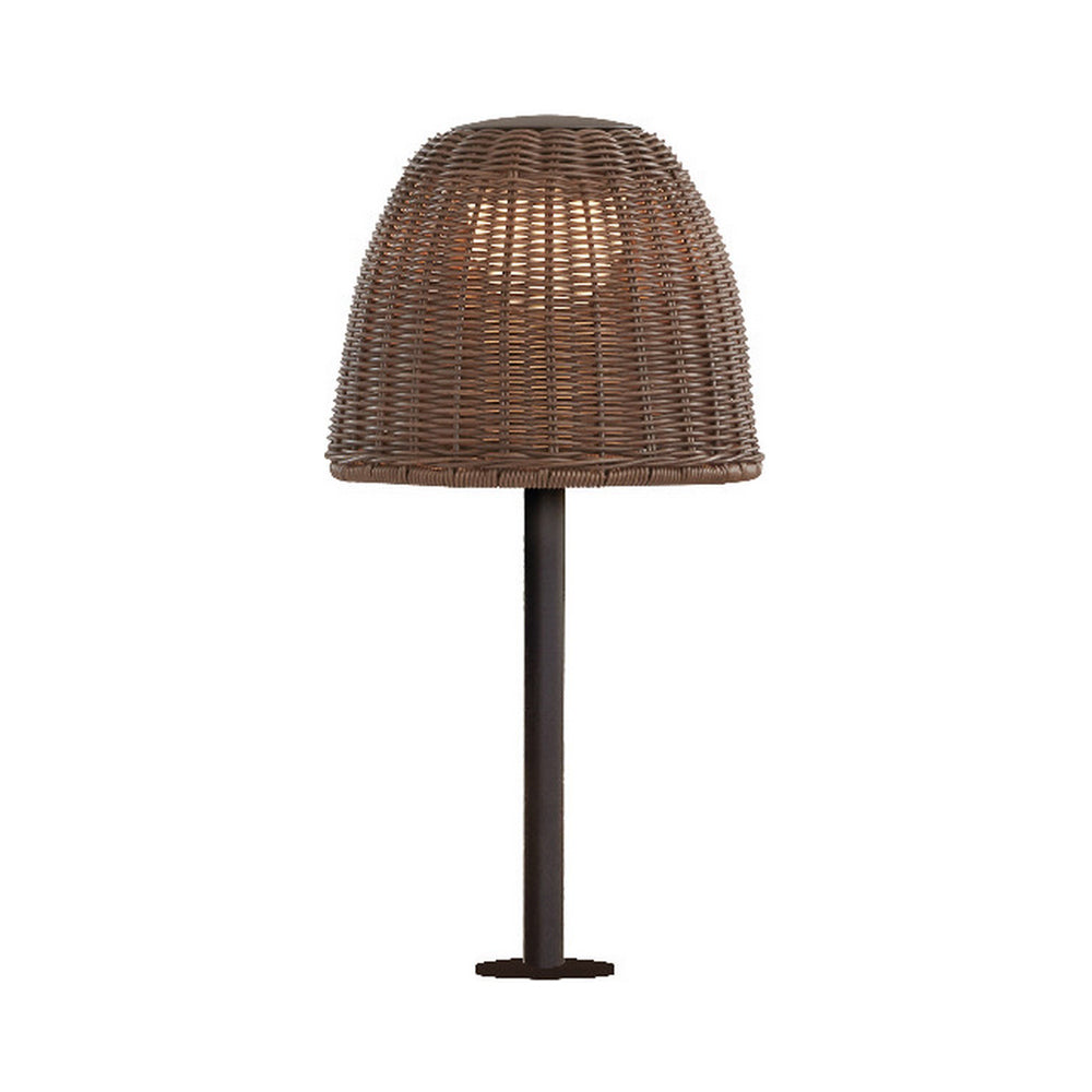 Atticus Outdoor LED Table Lamp in Brown.